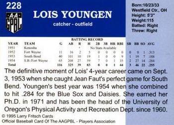 1995 Fritsch AAGPBL Series 1 #228 Lois Youngen Back
