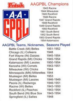 1995 Fritsch AAGPBL Series 1 #230 History Card Front