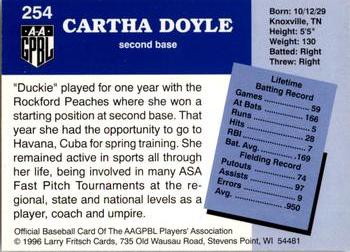 1996 Fritsch AAGPBL Series 2 #254 Cartha Doyle Back