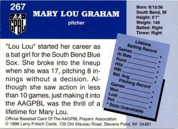 1996 Fritsch AAGPBL Series 2 #267 Mary Lou Graham Back