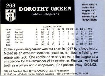 1996 Fritsch AAGPBL Series 2 #268 Dottie Green Back