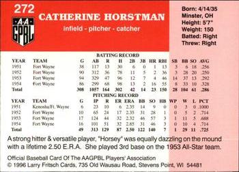 1996 Fritsch AAGPBL Series 2 #272 Katie Horstman Back