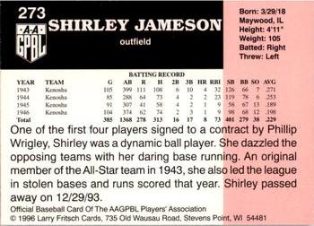 1996 Fritsch AAGPBL Series 2 #273 Shirley Jameson Back