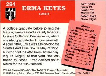 1996 Fritsch AAGPBL Series 2 #284 Erma Keyes Back