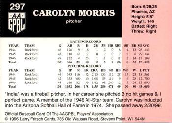 1996 Fritsch AAGPBL Series 2 #297 Carolyn Morris Back
