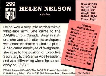 1996 Fritsch AAGPBL Series 2 #299 Helen Nelson Back