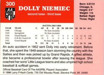 1996 Fritsch AAGPBL Series 2 #300 Dolly Niemiec Back