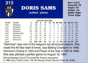 1996 Fritsch AAGPBL Series 2 #313 Doris Sams Back