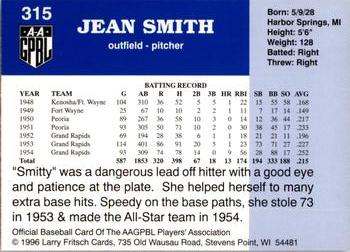 1996 Fritsch AAGPBL Series 2 #315 Jean Smith Back