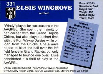 1996 Fritsch AAGPBL Series 2 #331 Elsie Wingrove Back