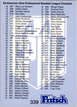 1996 Fritsch AAGPBL Series 2 #339 Checklist: 235-340 Back