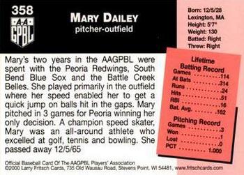 2000 Fritsch AAGPBL Series 3 #358 Mary Dailey Back
