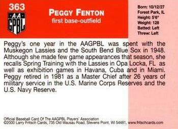 2000 Fritsch AAGPBL Series 3 #363 Peggy Fenton Back