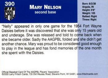 2000 Fritsch AAGPBL Series 3 #390 Mary Nelson Back
