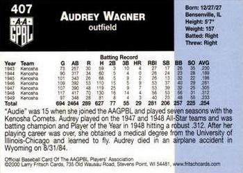 2000 Fritsch AAGPBL Series 3 #407 Audrey Wagner Back