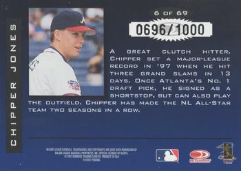 1997 Donruss Limited - Fabric of the Game #6 Chipper Jones Back