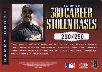 1997 Donruss Limited - Fabric of the Game #10 Barry Bonds Back