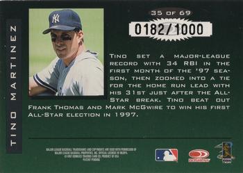 1997 Donruss Limited - Fabric of the Game #35 Tino Martinez Back
