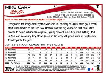 2014 Topps - Red #11 Mike Carp Back