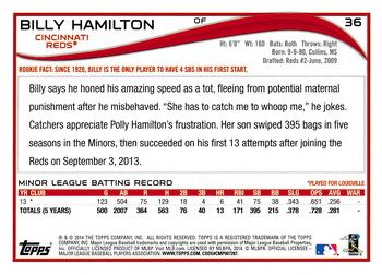 2014 Topps - Red #36 Billy Hamilton Back