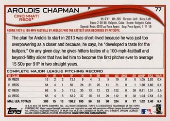 2014 Topps - Red #77 Aroldis Chapman Back