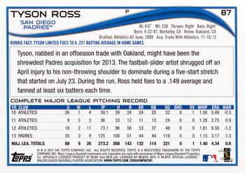 2014 Topps - Red #87 Tyson Ross Back