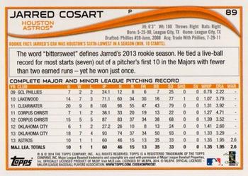 2014 Topps - Red #89 Jarred Cosart Back