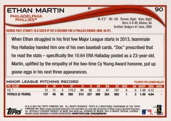 2014 Topps - Red #90 Ethan Martin Back
