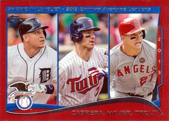 2014 Topps - Red #103 Miguel Cabrera / Joe Mauer / Mike Trout Front