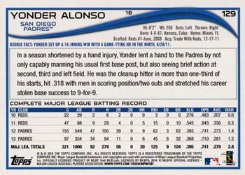 2014 Topps - Red #129 Yonder Alonso Back