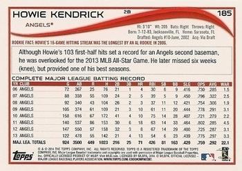 2014 Topps - Red #185 Howie Kendrick Back