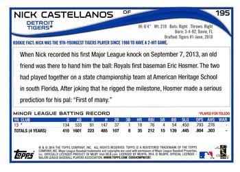 2014 Topps - Red #195 Nick Castellanos Back