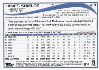 2014 Topps - Red #214 James Shields Back