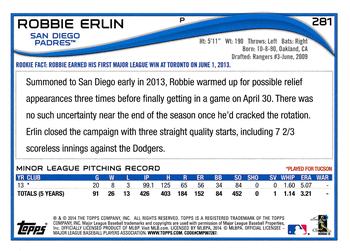 2014 Topps - Red #281 Robbie Erlin Back