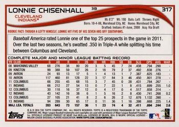 2014 Topps - Red #317 Lonnie Chisenhall Back