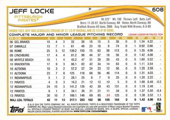 2014 Topps - Red #608 Jeff Locke Back