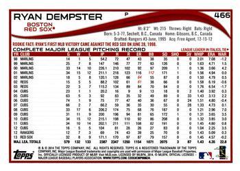 2014 Topps - Red #466 Ryan Dempster Back