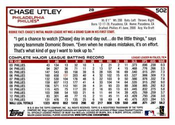 2014 Topps - Red #502 Chase Utley Back