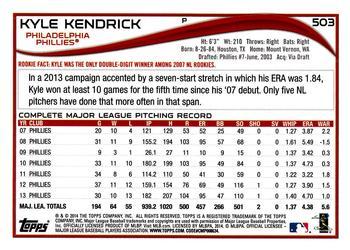 2014 Topps - Red #503 Kyle Kendrick Back