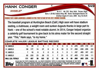2014 Topps - Red #549 Hank Conger Back
