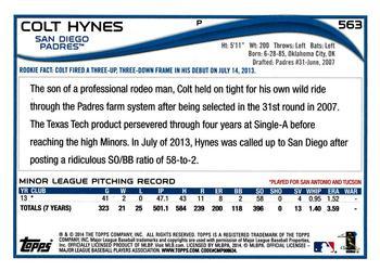 2014 Topps - Red #563 Colt Hynes Back