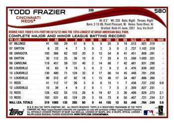 2014 Topps - Red #580 Todd Frazier Back