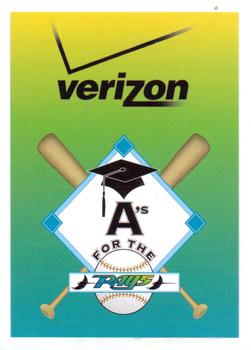 2000 Verizon Tampa Bay Devil Rays #NNO A's for the Rays Header Front