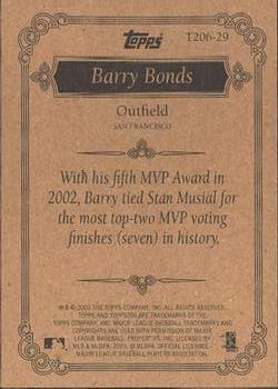 2002 Topps 206 - Team 206 (Series 3) #T206-29 Barry Bonds Back