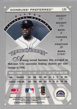 1997 Donruss Preferred #126 Eric Young Back