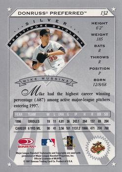 1997 Donruss Preferred #132 Mike Mussina Back