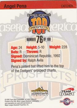 1999 Team Best Baseball America #76 Angel Pena Back