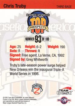 1999 Team Best Baseball America #93 Chris Truby Back