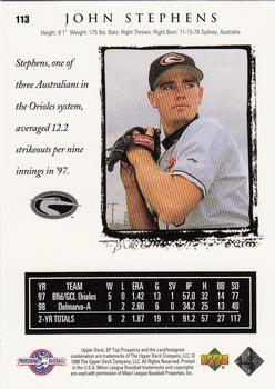 1999 SP Top Prospects #113 John Stephens Back