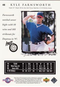 1999 SP Top Prospects #46 Kyle Farnsworth Back